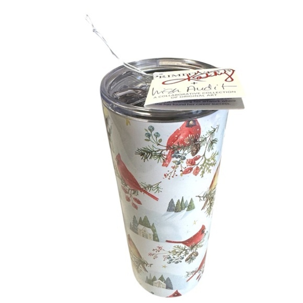 Primitives by Kathy Cardinal Travel Tumbler - Red and Green